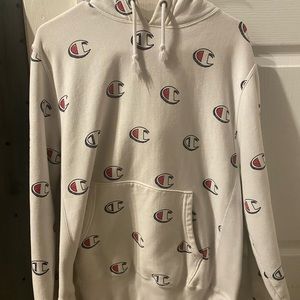 WHITE CHAMPION HOODIE